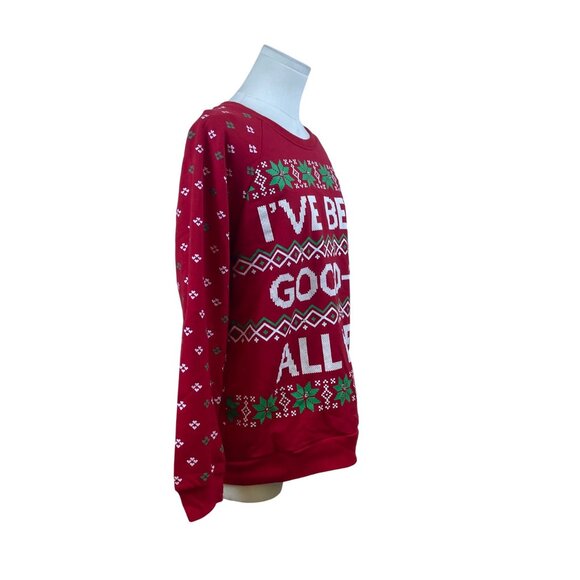 Freeze Women's Red Christmas Sweater "Ive Been Good-Ish" Large - New - Picture 2 of 10